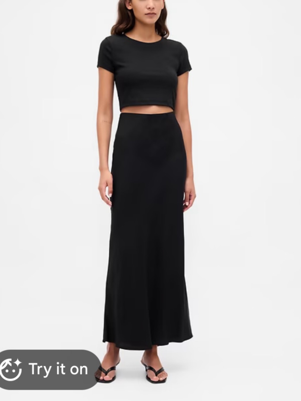 GAP Black Maxi Slip Skirt
